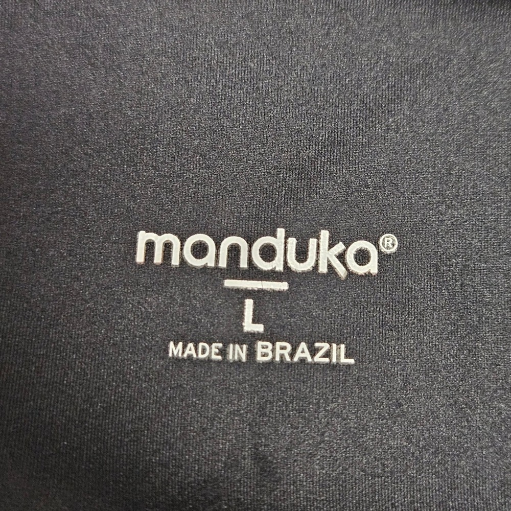 Manduka Womens Black High Rise Biker Yoga Shorts with Pockets Size‎ L